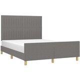  Posteljni okvir z vzglavjem temno siv 140x200 cm blago, (20902749) | Shoptok.si