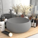 vidaXL Luksuzni okrugli umivaonik mat svjetlosivi 40 x 15 cm keramički cijene