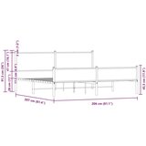 vidaXL Metalni okvir kreveta bez madraca boja hrasta 200x200 cm | shoptok.hr