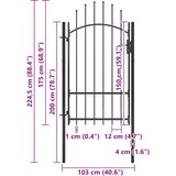  Vrtna vrata Woerden čelik 1x1,7 m crna | shoptok.hr