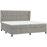 s oprugama i madracem svjetlosivi 200x200 cm baršunasti | shoptok.hr