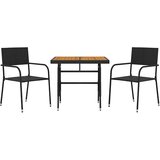  3-dijelni vanjski blagovaonski set od poliratana crni Crna | shoptok.hr