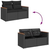 vidaXL Vrtna sedežna garnitura 6-delna z blazinami črna poli ratan | Shoptok.si