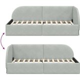 VidaXL Kotna postelja z vzglavjem Svetlo siva 90 cm x 190 cm blago Slike