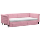  Dnevni krevet na razvlačenje ružičasti 90 x 200 cm baršunasti | shoptok.hr