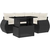 Maison Chic Seti vrtnega pohištva - Vrtna garnitura - Vrtni pohištvo set 5-delna z blazinami črn poli ratan, (21816995) | Shoptok.si