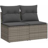 Maison Chic Seti vrtnega pohištva - Vrtna garnitura - Vrtni pohištvo set z blazinami 2-delna siv ratan/akacija, (21798032) | Shoptok.si