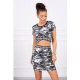 Kesi Set of blouses with camo skirt gray+black Cene