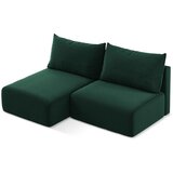 Makamii Temno zelena žametna raztegljiva/s prostorom za shranjevanje kotna sedežna garnitura (levi kot/z ležalnikom) Kalena – | Shoptok.si