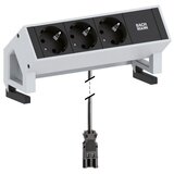 Boschmann Desk2 socket-outlet 3 x Type F Black, Stainless steel | shoptok.hr