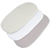 Medi Partners 3 – Pak – Fitted sheet for stroller – cotton – Check – White – Gray | Shoptok.si