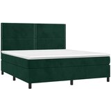  box spring s madracem LED tamnozeleni 180x200 cm baršun | shoptok.hr