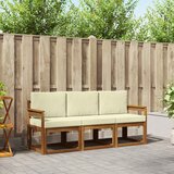  Set vanjskih sofa s jastukom 3 pcs Prirodna i krem Slike