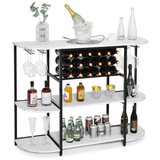  Ormarić za vino s držačem za čaše i policama, trostupanjsko skladište za boce 120 x 40 x 91 cm - bijelo | shoptok.hr