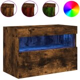 Maison Chic Stenska TV omarica - TV stojalo - Televizijska omarica z LED lučkami dimljeni hrast 60x30x40 cm, (21702211) | Shoptok.si