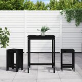 The Living Store Vrtna barska garnitura 3-delna črna trdna borovina - Vrtna Barska Garnitura, (21479243) | Shoptok.si