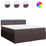 vidaXL Krevet s oprugama i madracem tamnosmeđi 200x200 cm od tkanine | shoptok.hr