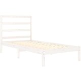  Posteljni okvir bel iz trdnega lesa 75x190 cm 2FT6, (20907056) | Shoptok.si