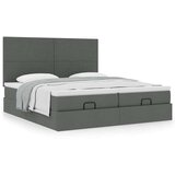 vidaXL Otomanski posteljni okvir z vzmetnicami siv 180x200 cm blago | Shoptok.si