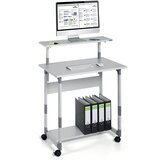 Durable voziček za računalnik, nastavljiv po višini, svetlo siv | Shoptok.si