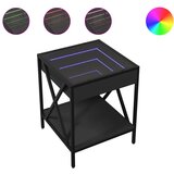 Maison Chic Nočna mizica - Nočna omarica - Nočna miza z neskončnimi LED črna 40x40x49 cm, (21687804) Cene
