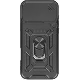 AVIZAR Ovitek za iPhone 17 Pro z obročastim stojalom in drsnim pokrovom kamere, Črna, (5000190574) | Shoptok.si