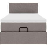  Otomanski okvir kreveta s madraca smeđesivi 90x200cm od tkanine | shoptok.hr