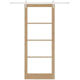  Klizna vrata 93 x 232 cm Masivna borovina i staklo Prirodna | shoptok.hr