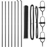 vidaXL Ograda u obliku heksagona siva 1,2x10 m čelik, Stupovi ograde 7 kom sivi Ø32 mm 170 cm pocinčani čelik | shoptok.hr