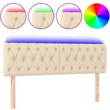 Maison Chic led posteljno vzglavje - vzglavna omarica - nočna omarica krem 160x7x78/88 cm blago, (21706650) Cene