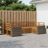  Set vanjskih sofa 6 kom. Prirodna Čvrsto drvo akacije Smeđa 245 x 136,5 x 73 cm | Shoptok.si