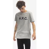 A.P.C. Bombažna kratka majica VPC Color siva barva