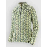 Cap Mw Zip Neck Base Layer Top blue sage