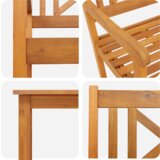 vidaXL 3-delni vrtni jedilni set iz trdnega lesa akacije | Shoptok.si