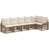 vidaXL Vrtna sedežna garnitura 6 pcs Bež poli ratan, (5000270754) | Shoptok.si