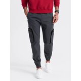 Ombre Men's JOGGER pants with stand-off and zippered cargo pockets - graphite | Shoptok.si