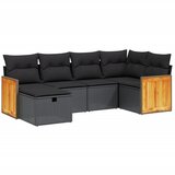  The Living Store Vrtna sedežna garnitura 6-delna z blazinami črna poli ratan - Vrtna Sedežna Garniture, (21458659) | Shoptok.si