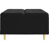  Otoman za pohranu s jastukom Crna 80 x 80 x 45 cm Baršun | shoptok.hr