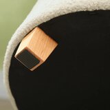  Okrugli otoman za odlaganje s poklopcem i drvenim nogama podnožje za dnevni boravak hodnik spavaću sobu krem ​​bijela | shoptok.hr