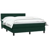 Box Spring krevet s madracem tamno zeleni 160x220 cm baršun | shoptok.hr