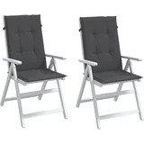 vidaXL Jastuci za stolice 2 kom prošarano antracit 120x50x4cm tkanina