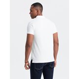 Ombre BASIC men's single color pique knit polo shirt - white | shoptok.hr