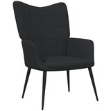 The Living Store Stol za sproščanje s stolčkom črno blago - Stol Za Sproščanje, (21420324) | Shoptok.si