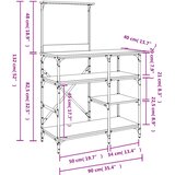  Pekarski stalak boje hrasta 90 x 40 x 132 cm od drva i metala | shoptok.hr