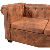 Chesterfield Kutna Garnitura 6 Sjedala od Umjetne kože Smeđa | shoptok.hr
