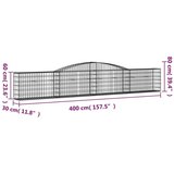  Lučne gabionske košare 9 kom 400x30x60/80 cm pocinčano željezo | shoptok.hr