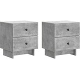  Noćni ormar s ladicama 2 pcs Betonska siva 43 x 34,5 x 47,5 cm | shoptok.hr