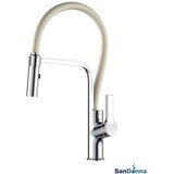 Sandonna Baterija za sudoperu sa fleksibilnim izlivom Andra hrom/bež | ePonuda.com