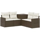  Set sofe 5 kom. Smeđa i krem bijela Poli Rattan i čelik | shoptok.hr