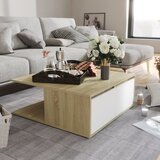 vidaXL Klubska mizica bela in sonoma hrast 80x80x31 cm iverna plošča Cene